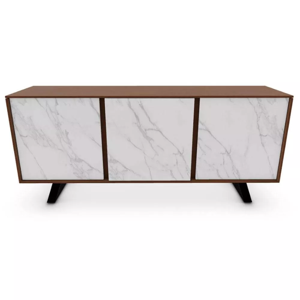 Secret Sideboard Ceramic Marble Doors Walnut